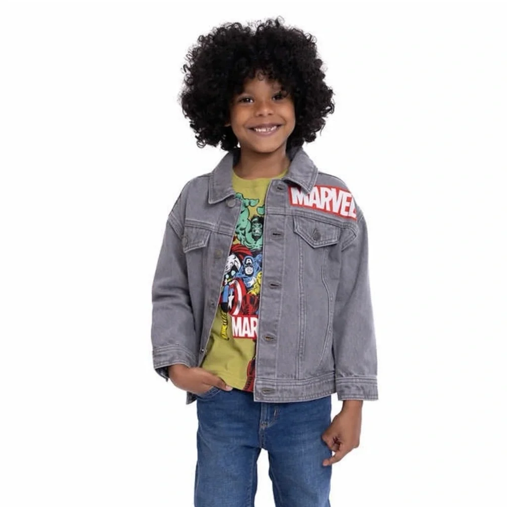 Bundle of Marvel Spider-Man Character Kids' Denim Jacket and T-Shirt Set size 2T